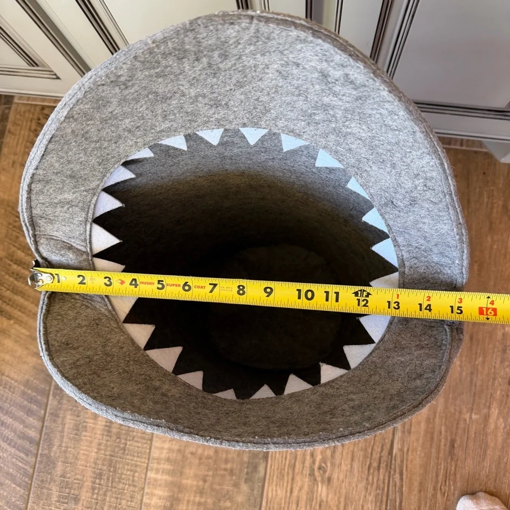 Little Stackers Gray Shark Felt Basket Hamper Toy Storage